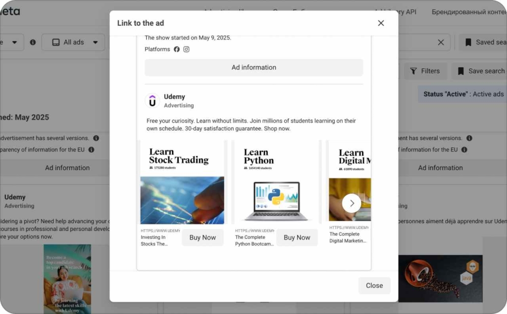 Udemy in Meta Library