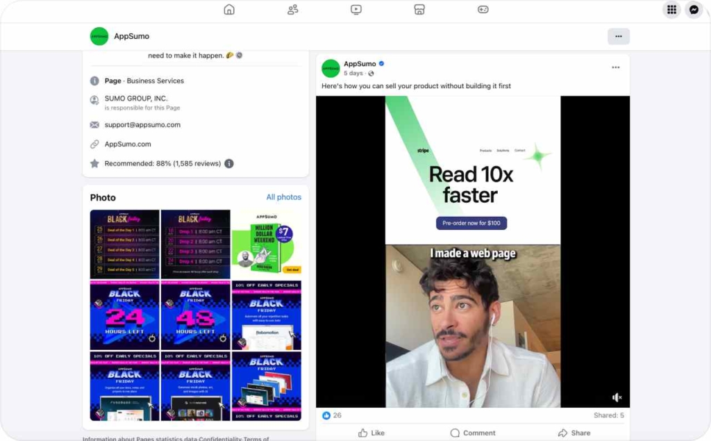 AppSumo on Facebook