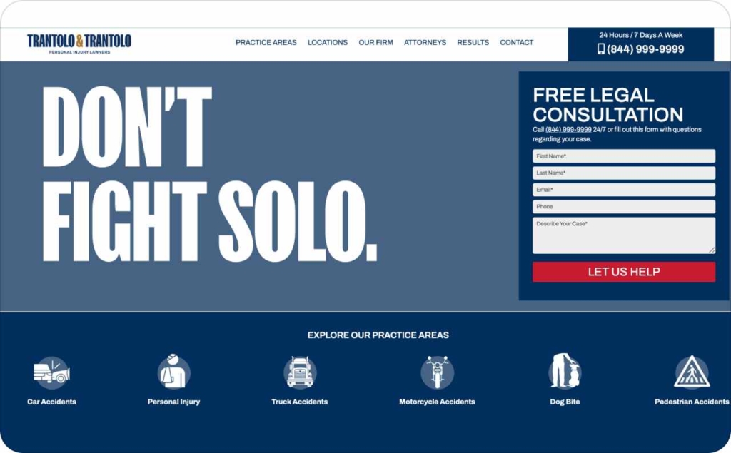 Trantolo & Trantolo landing page