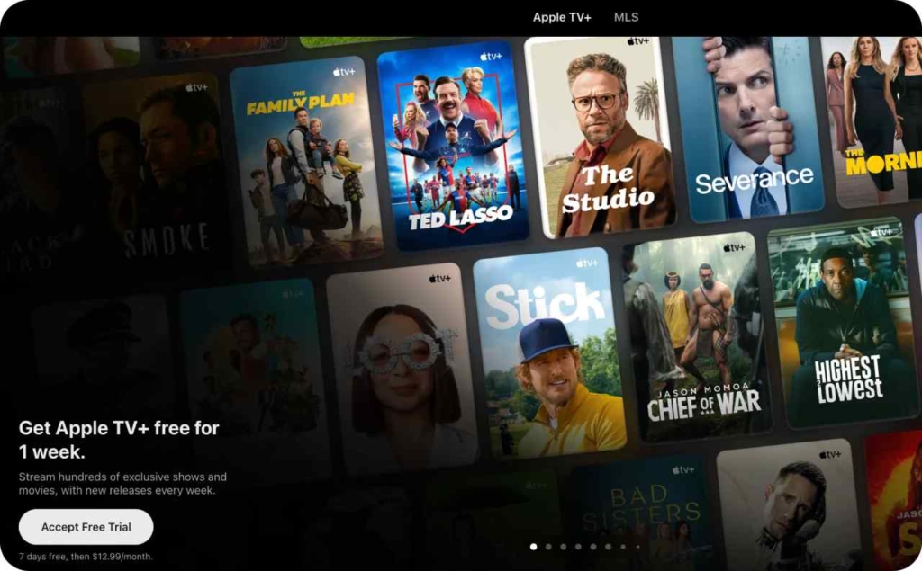 Apple TV landing page