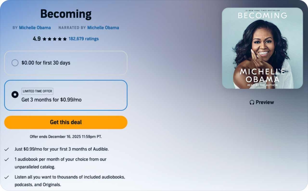  Audible ''Becoming'' book