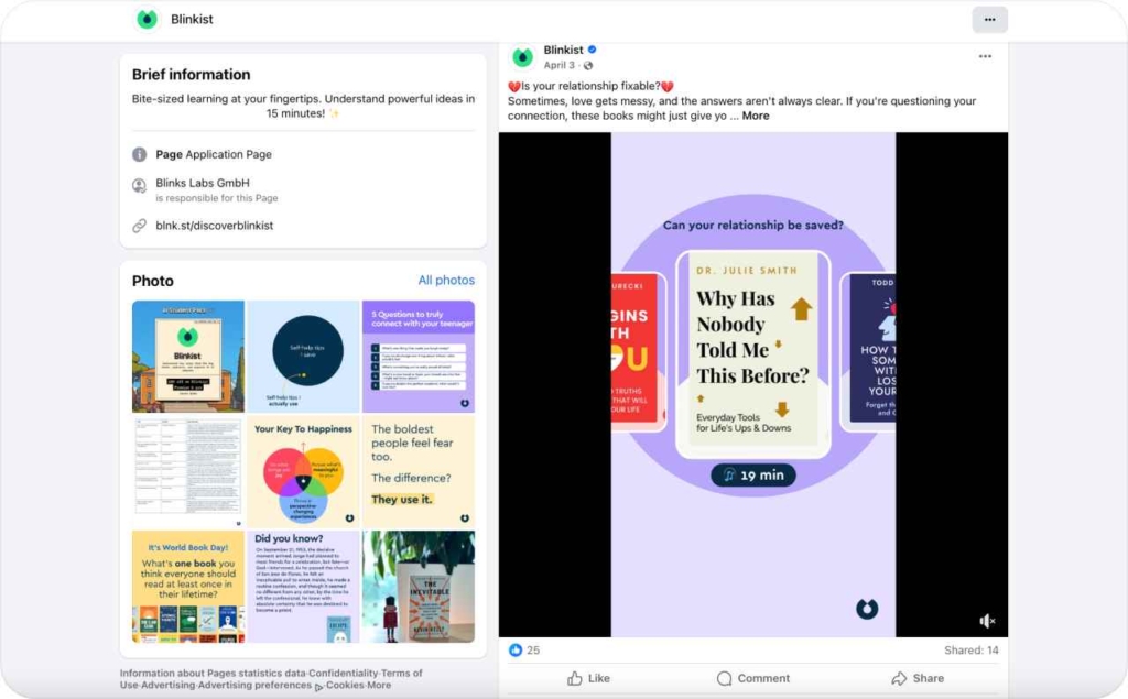 Blinklist on Facebook