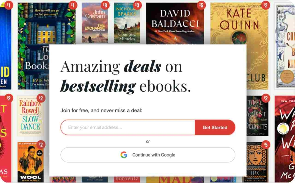 BookBub landing page