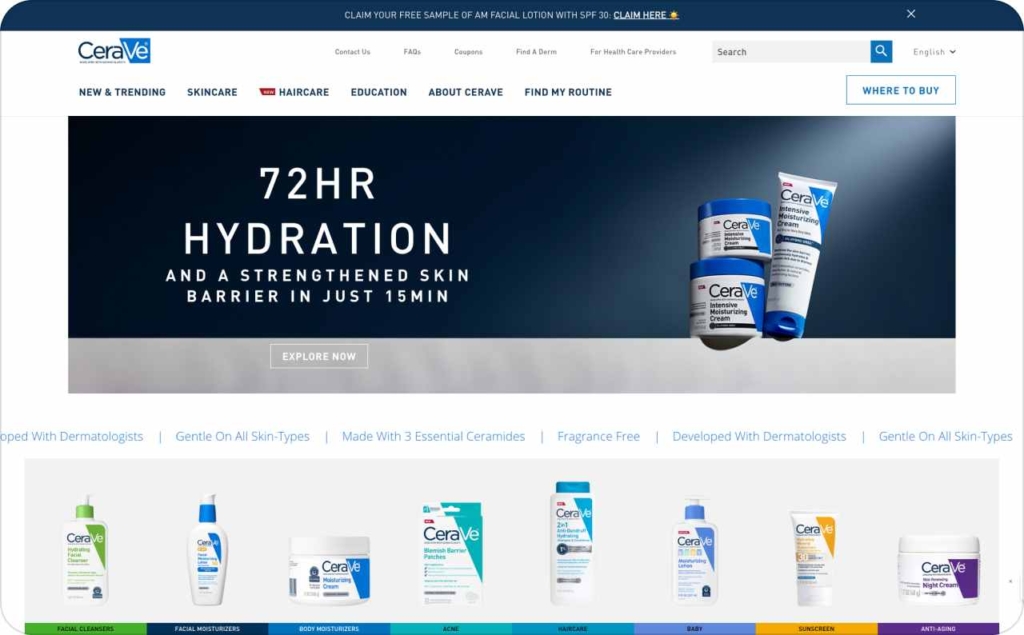 CeraVe website 