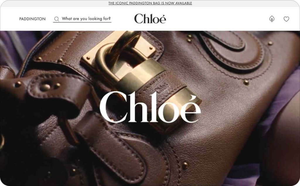 Chloé paddington bag landing page