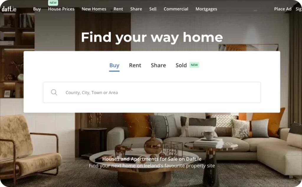 Daft.ie landing page