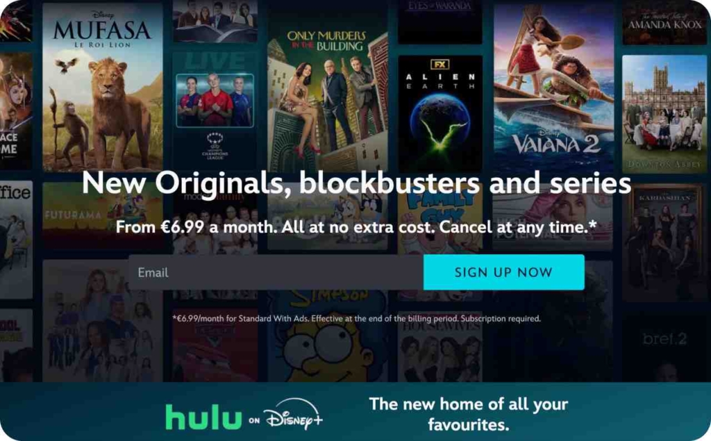 Disney+ landing page