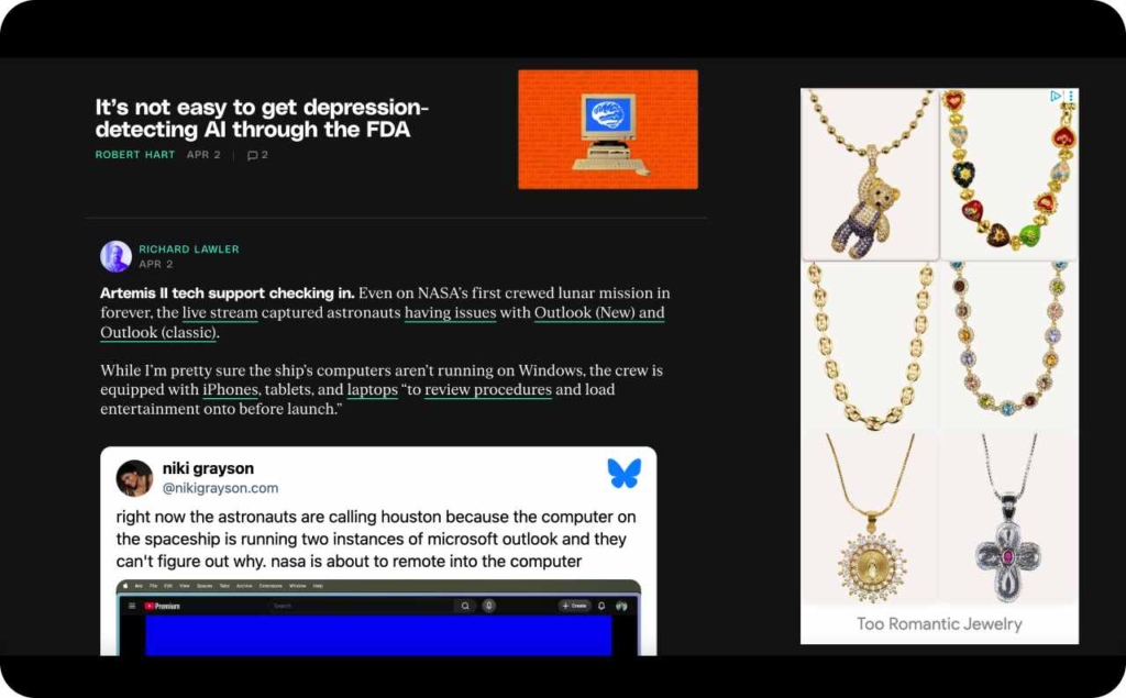 The Verge display ad example