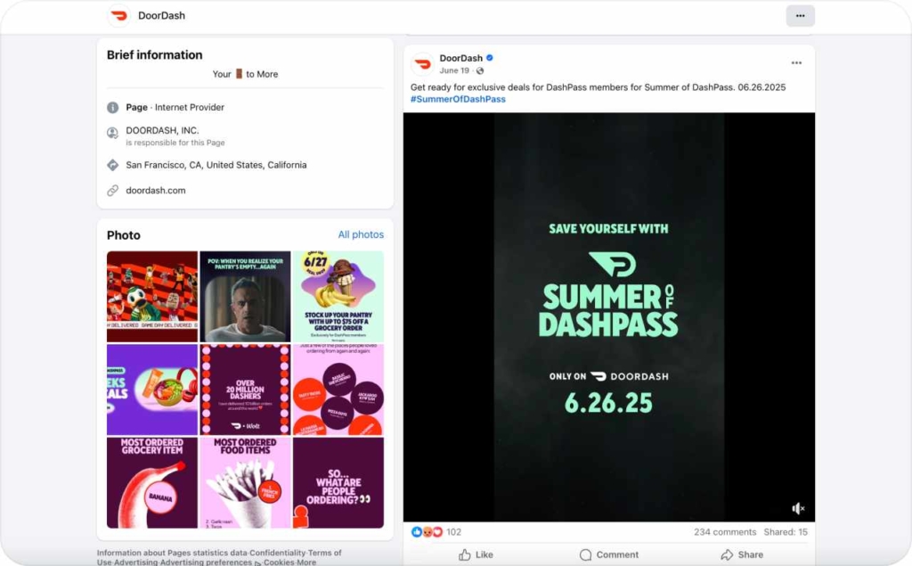 DoorDash on Facebook
