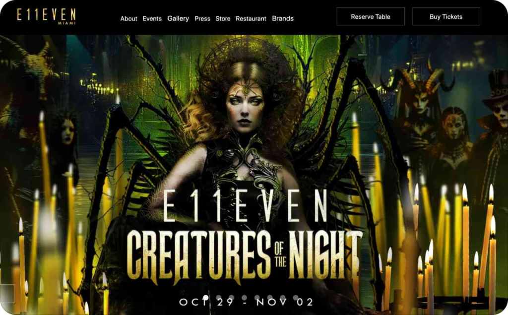 E11VEN MIAMI landing page