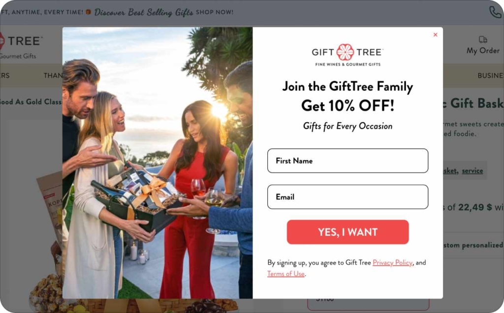 Gifttree landing page