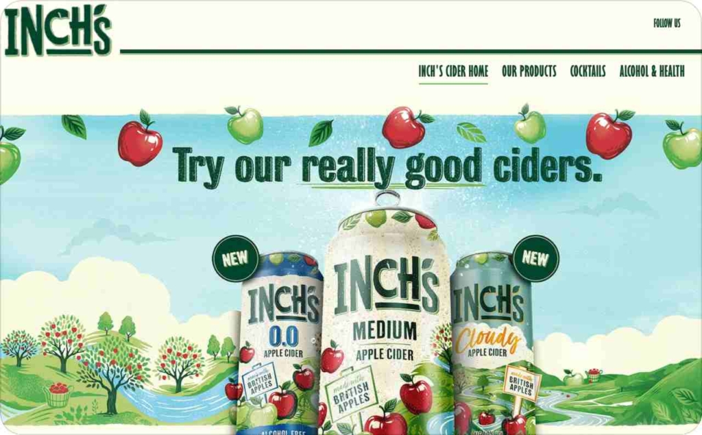 Inch’s Cider landing page