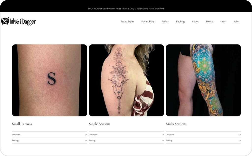 Ink Dagger landing page