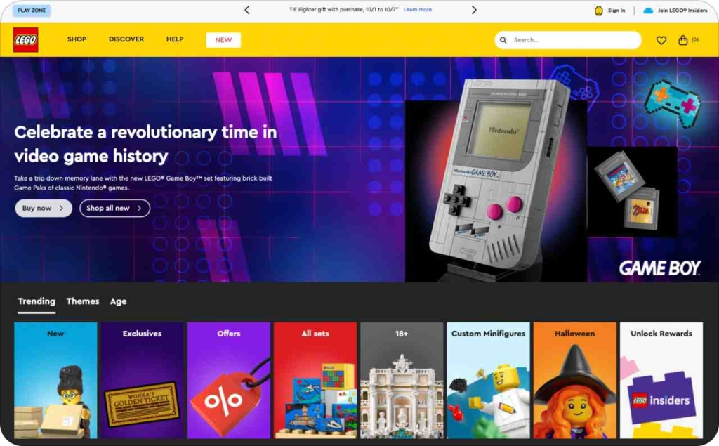Lego landing page