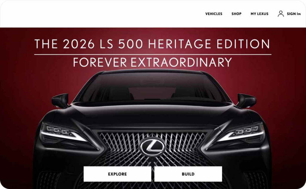 Lexus landing page
