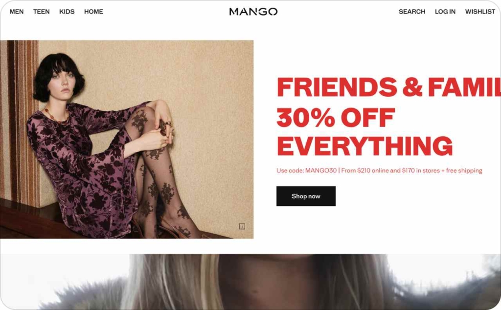 Mango landing page