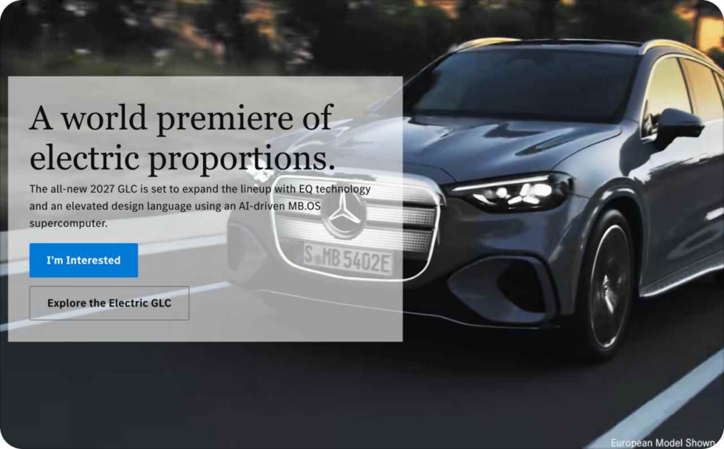 Mercedes-Benz USA landing page