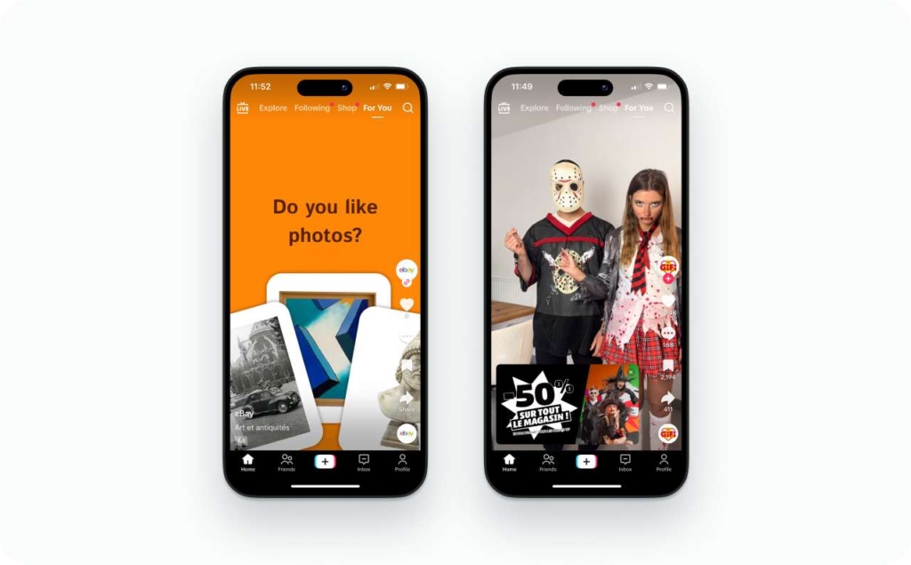 eBay and GiFi mobile ads on TikTok