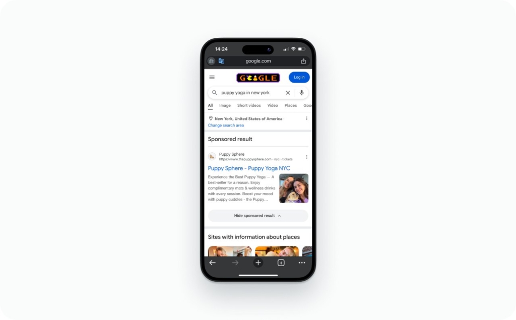 Google GEO targeting ad