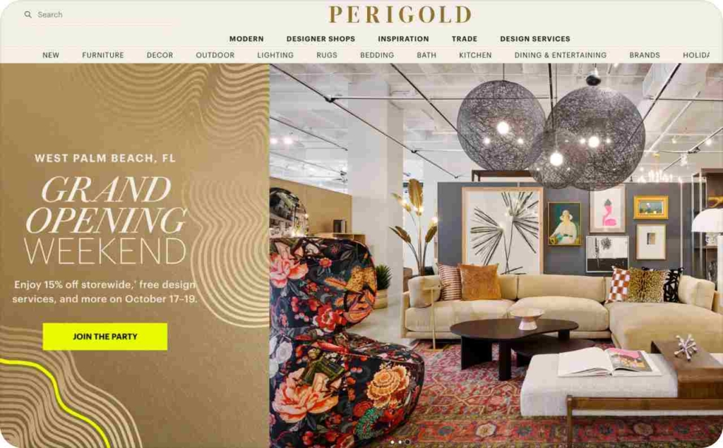 Perigold landing page
