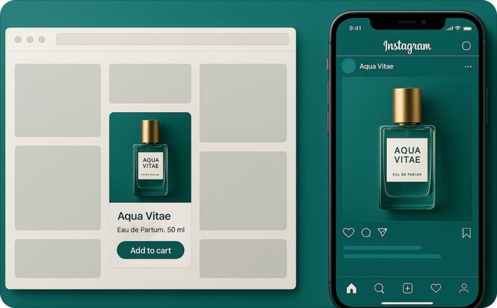 Parfum display and banner ad example