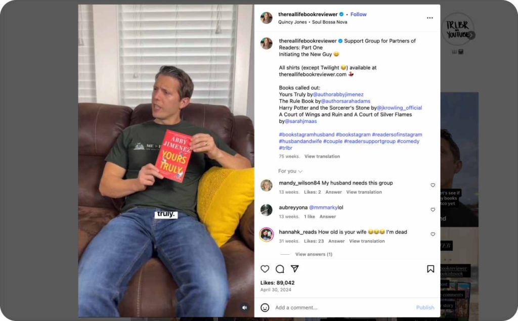 @thereallifebookreviewer on Instagram
