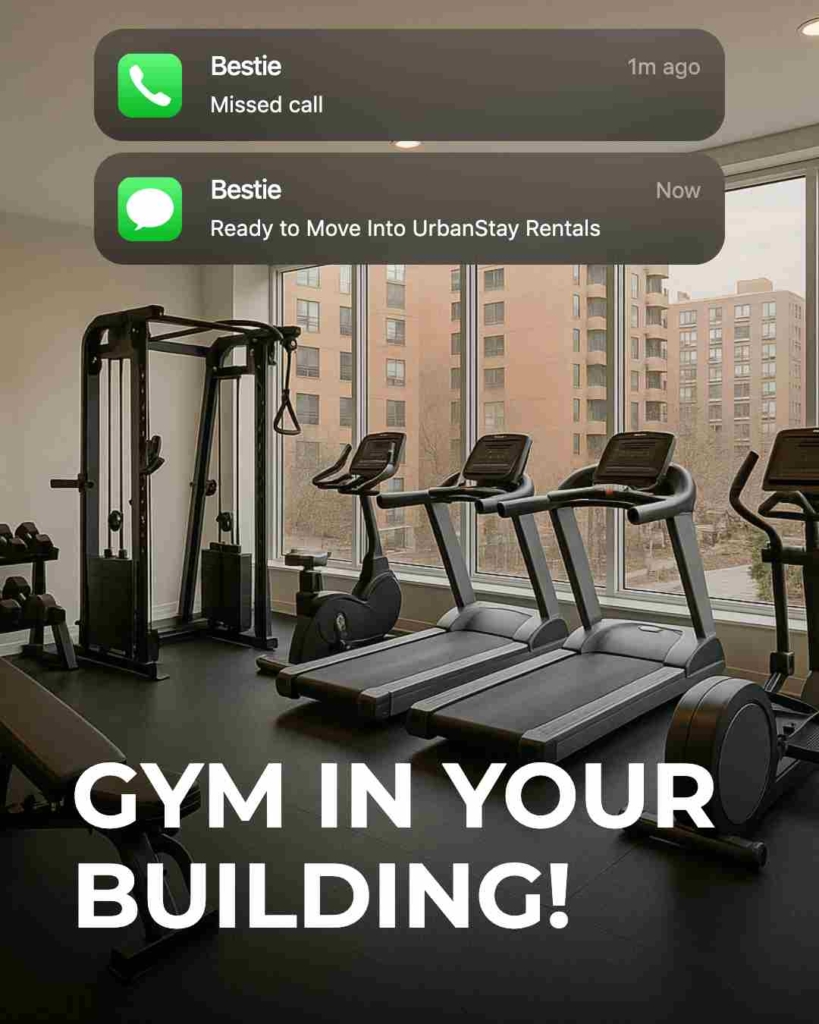 Zeely AI rental ad portraying a gym in the building