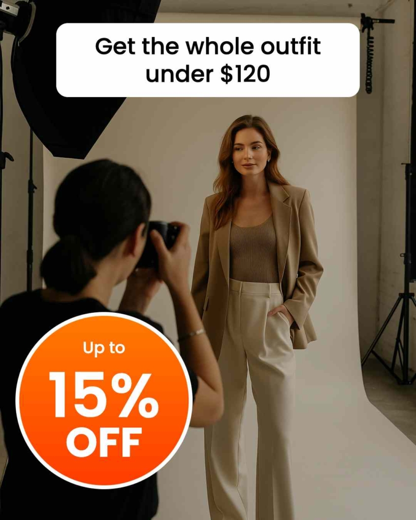 Zeely AI clothing ads portraying clothes photo shoot