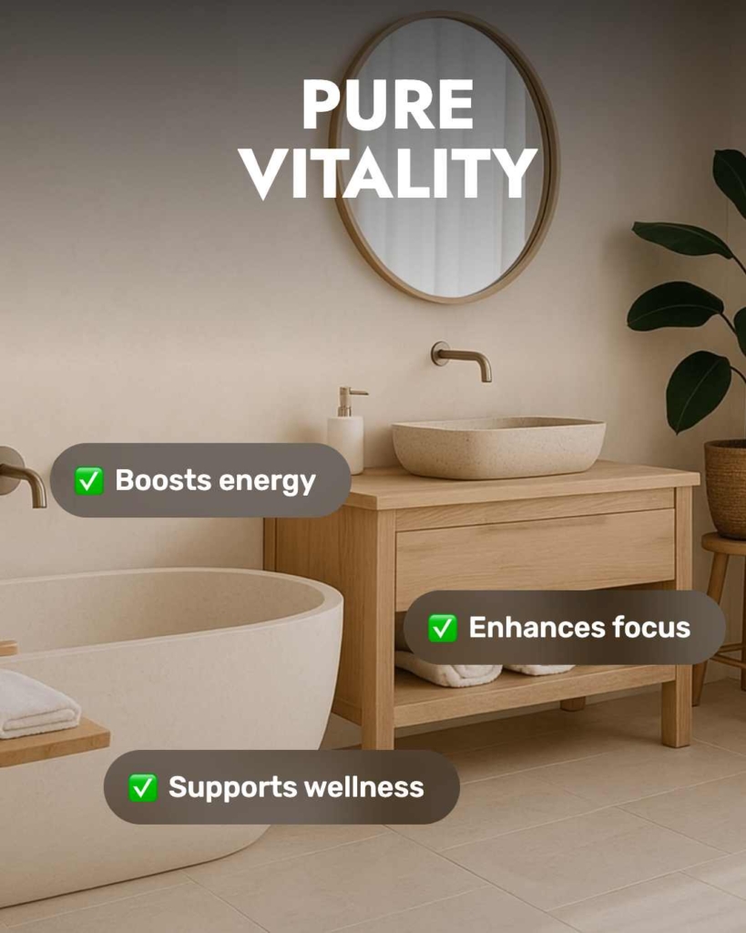 Zeely AI ad portraying a stylish bathroom