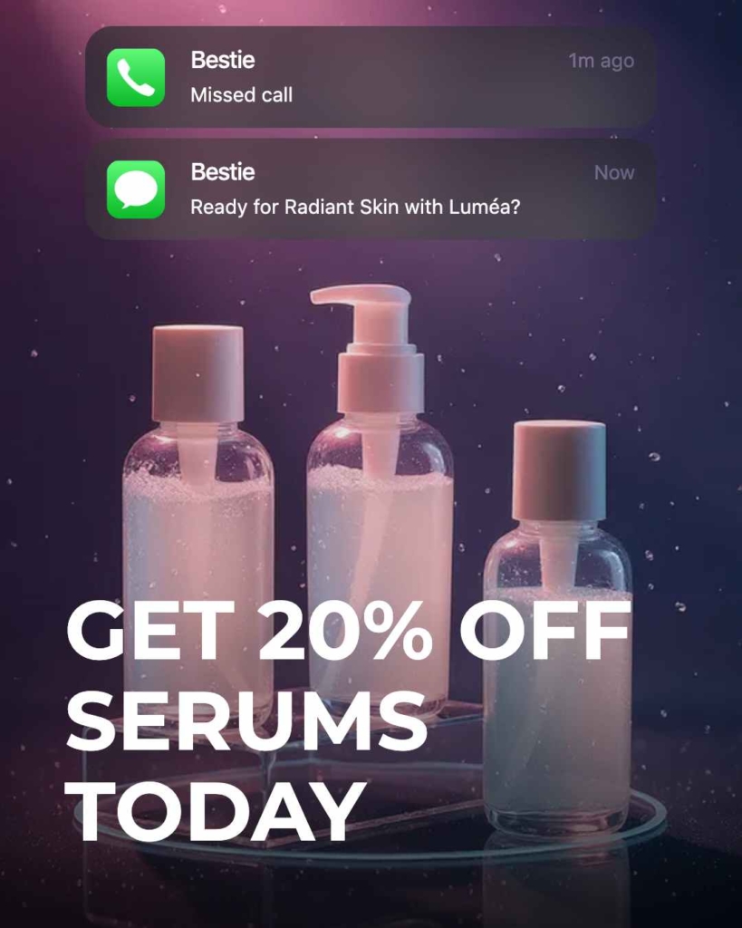 Zeely AI ad portraying different serums
