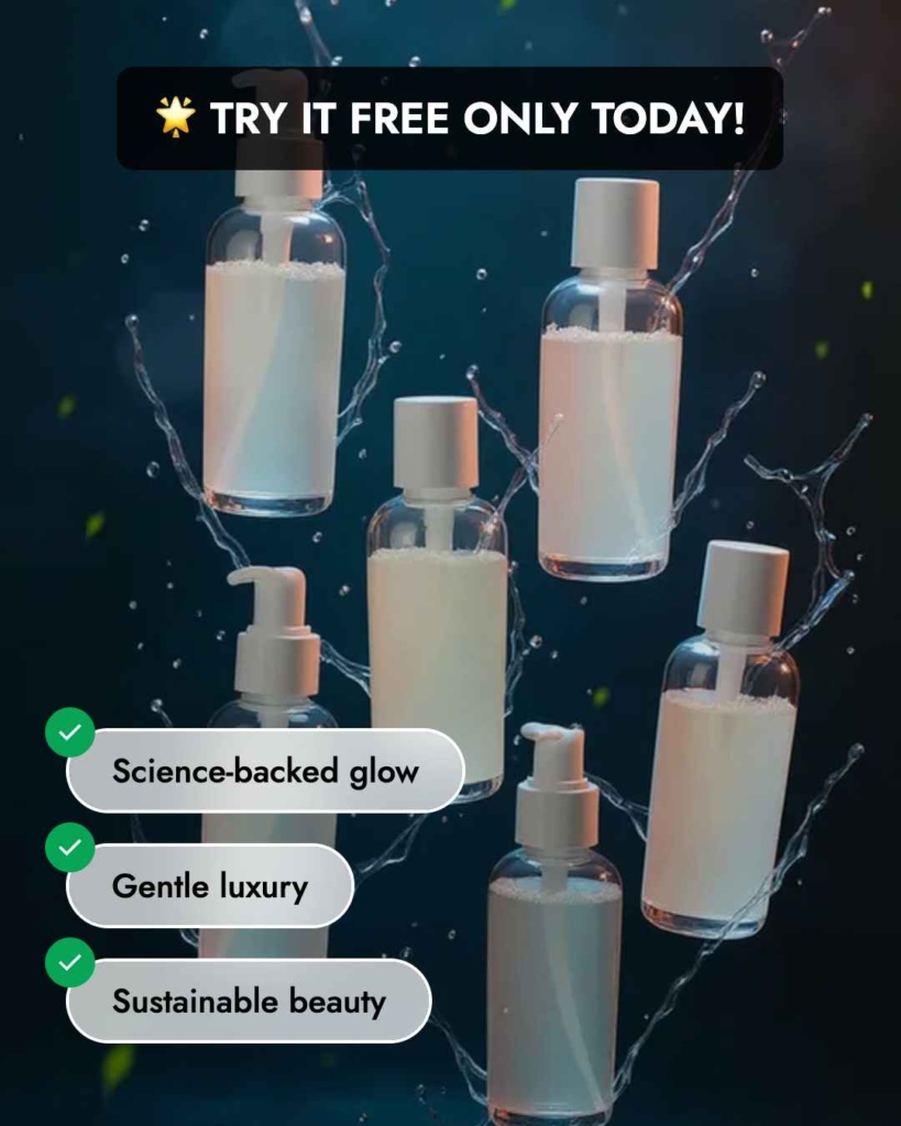 Zeely AI ad portraying flowing creams