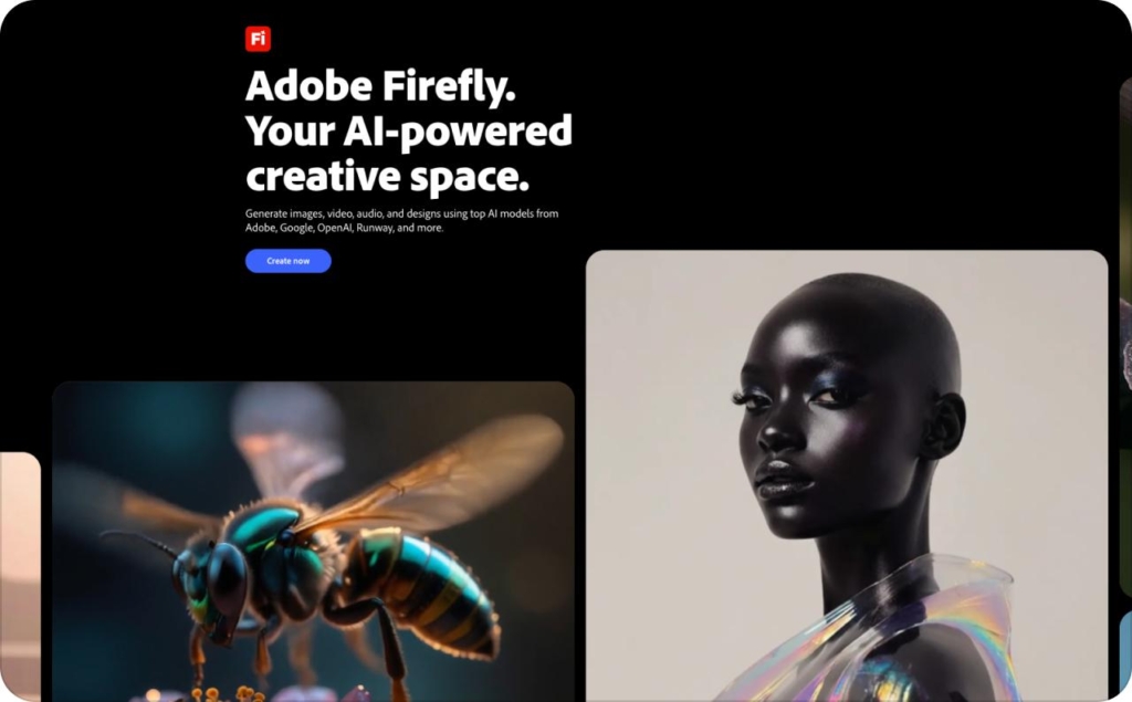 Adobe Firefly landing page screenshot