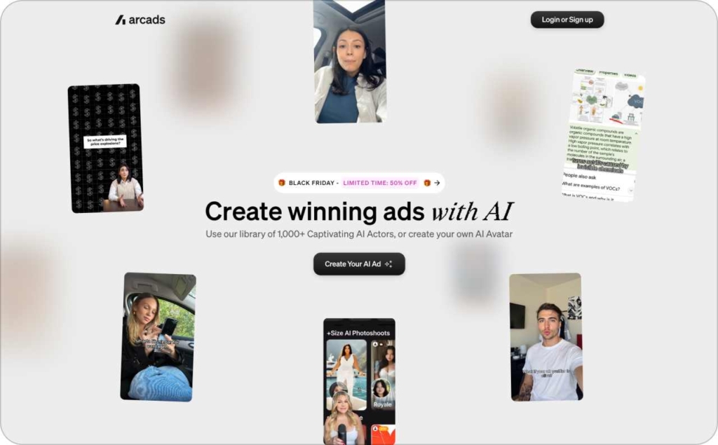 Arcads landing page screenshot