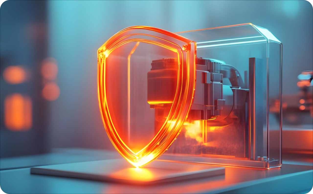 A glowing digital security shield symbolizing protection, used as a visual concept for Facebook marketing for insurance agent campaigns.