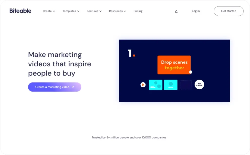 Biteable landing page