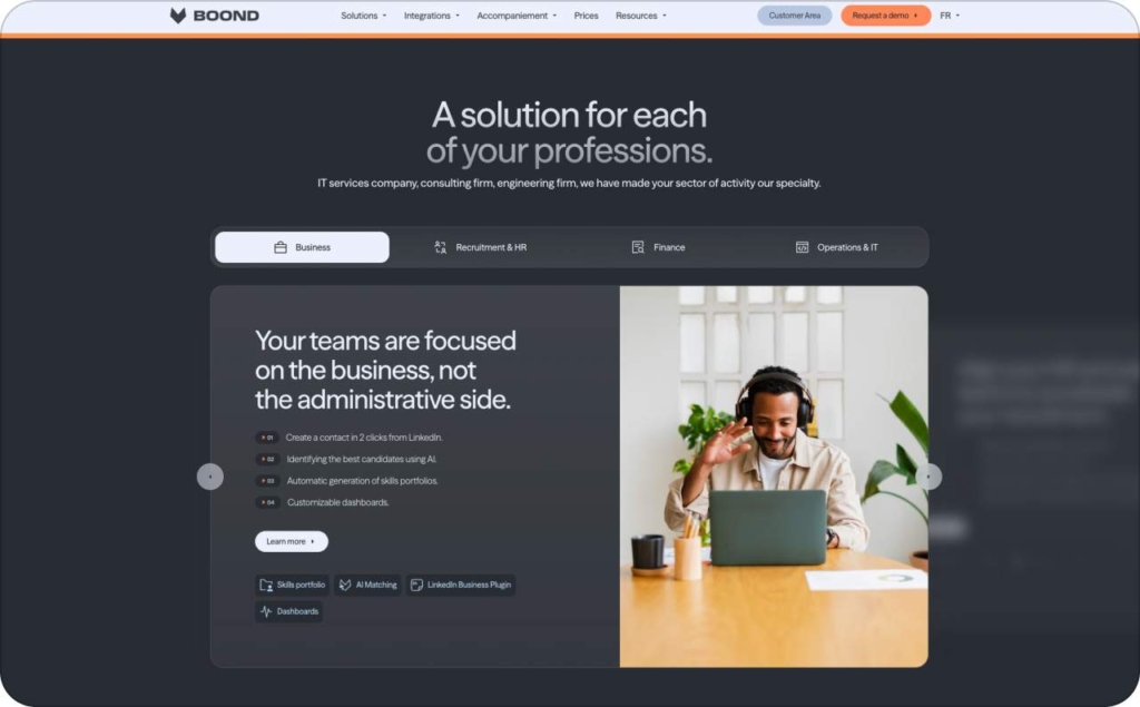 Boond landing page