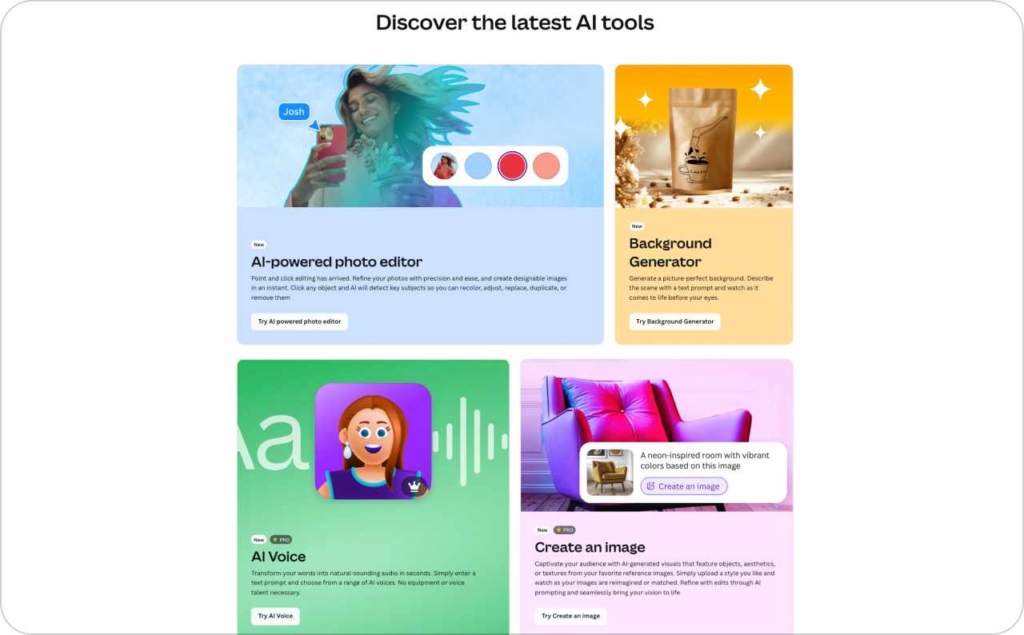 Canva landing page screenshot 