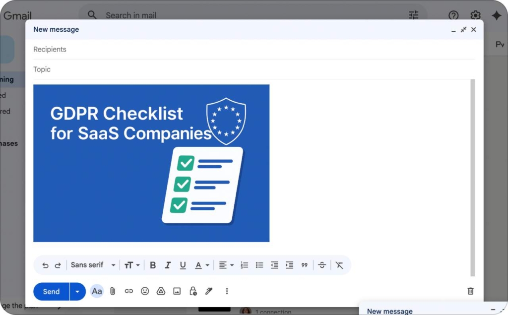 Screenshot of email automation example