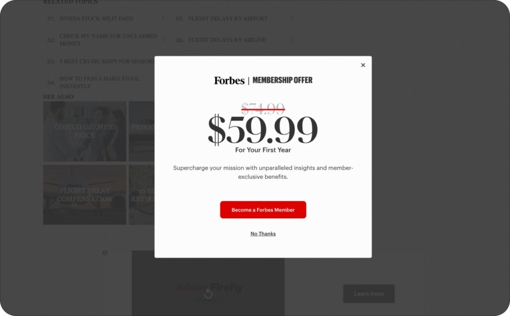 Forbes membership offer example