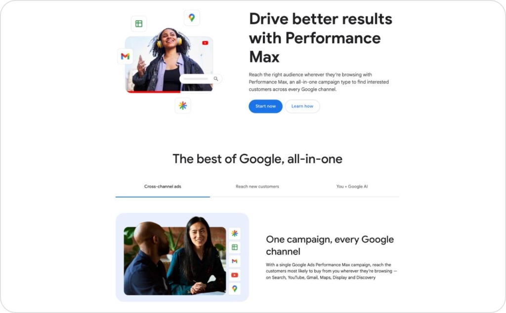 Google Performance Max landing page