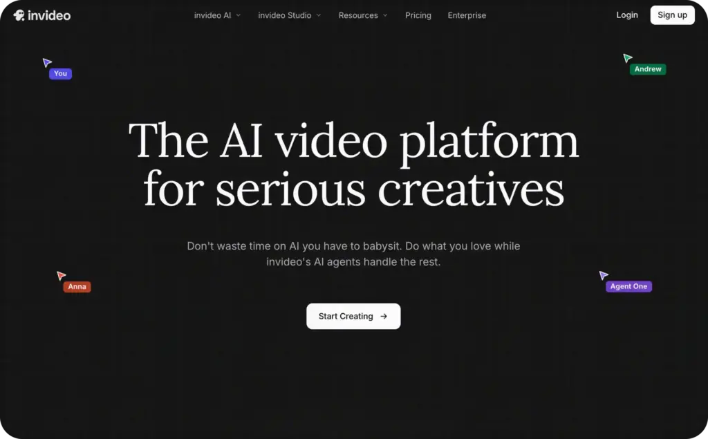 InVideo landing page