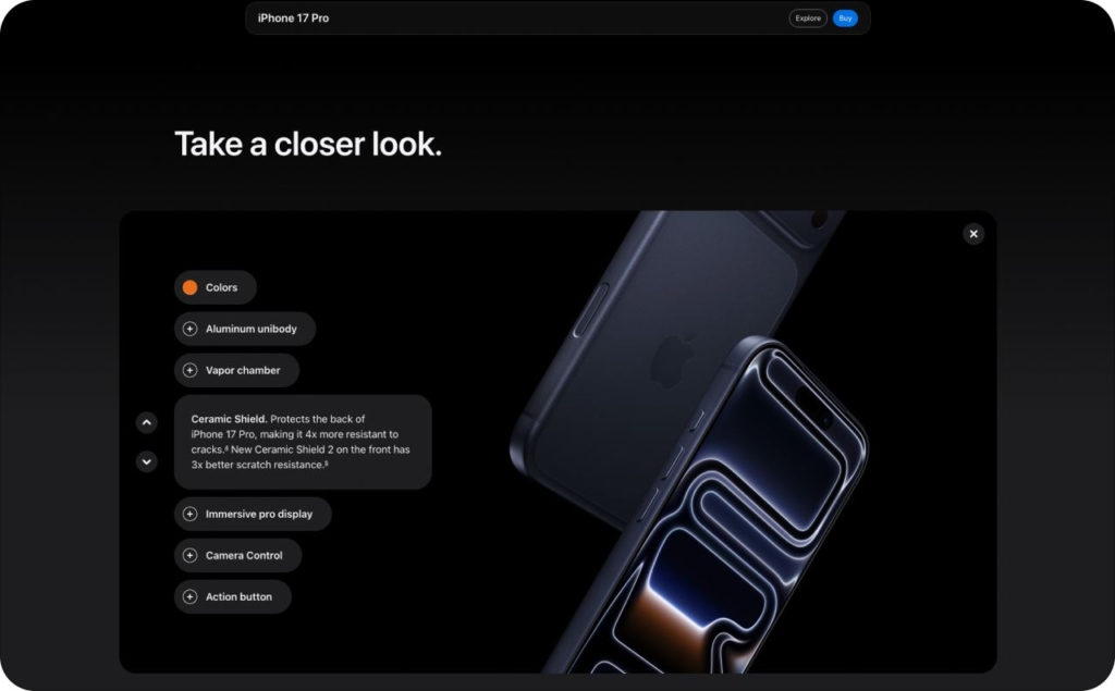 Apple iPhone 17 Pro landing page
