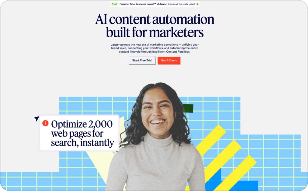 Jasper landing page screenshot