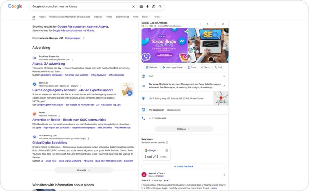 Google search screenshot