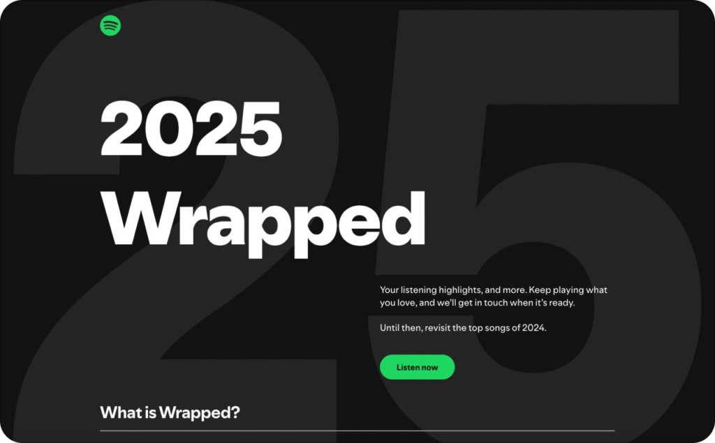 Spotify Wrapped landing page
