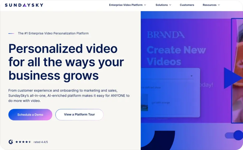 SundaySky landing page
