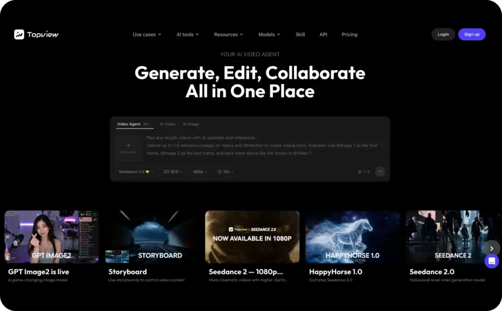 Topview landing page