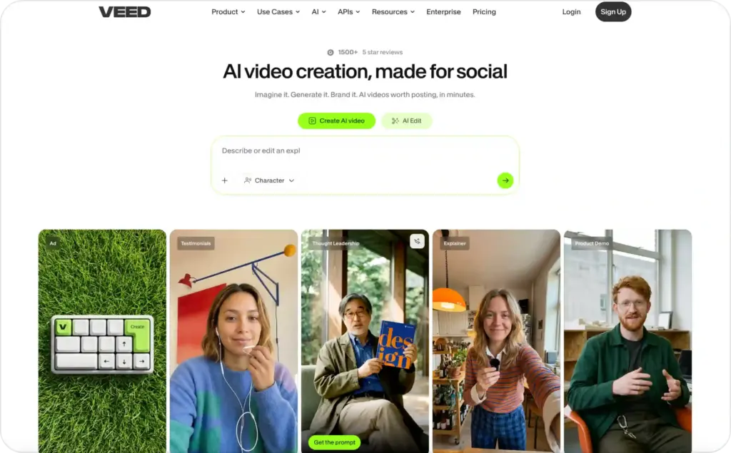 VEED.io landing page