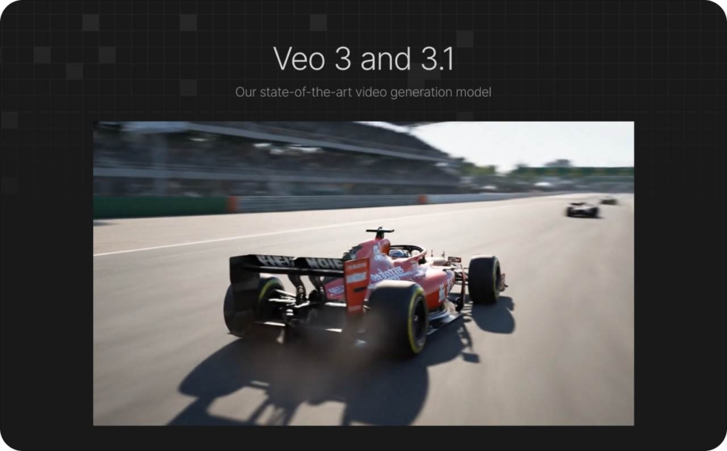 Google AI studio showing Veo 3 example