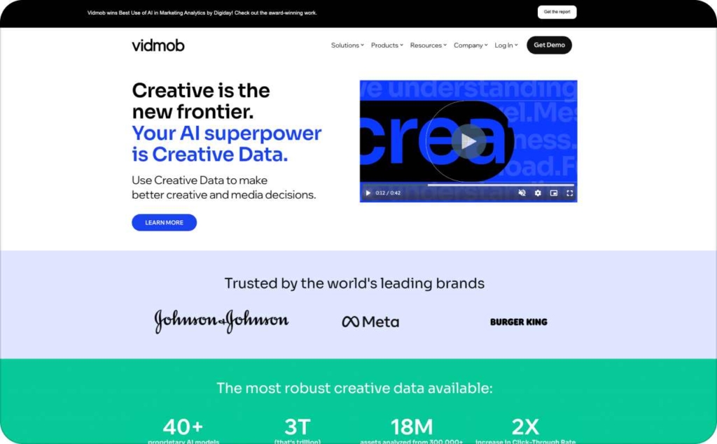 VidMob landing page screenshot